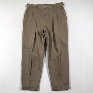 Vintage Polo Ralph Lauren Pants Mens 36x29 Pleated Cuffed Chino 90s Made in USA
